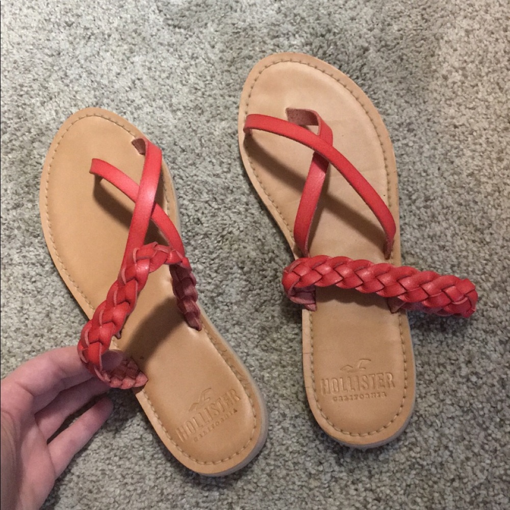 Orang & tan hollister sandals